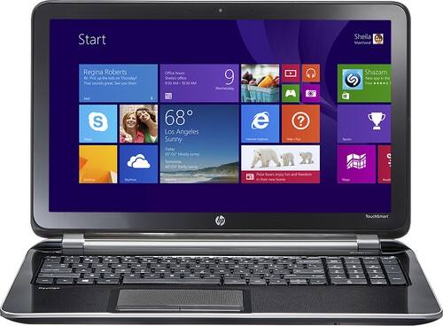  HP - Geek Squad Certified Refurbished 15.6&quot; Touch-Screen Laptop AMD A8-Series 4GB Memory 750GB HDD - Anodized Silver/Sparking Black