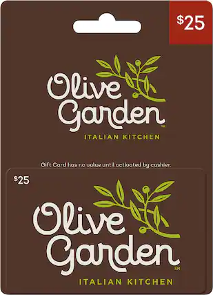 Front. Olive Garden - $25 Gift Card.