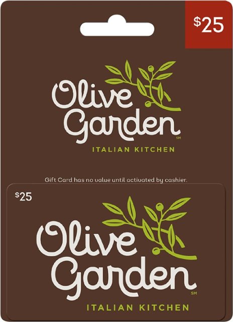 Front Zoom. Olive Garden - $25 Gift Card.