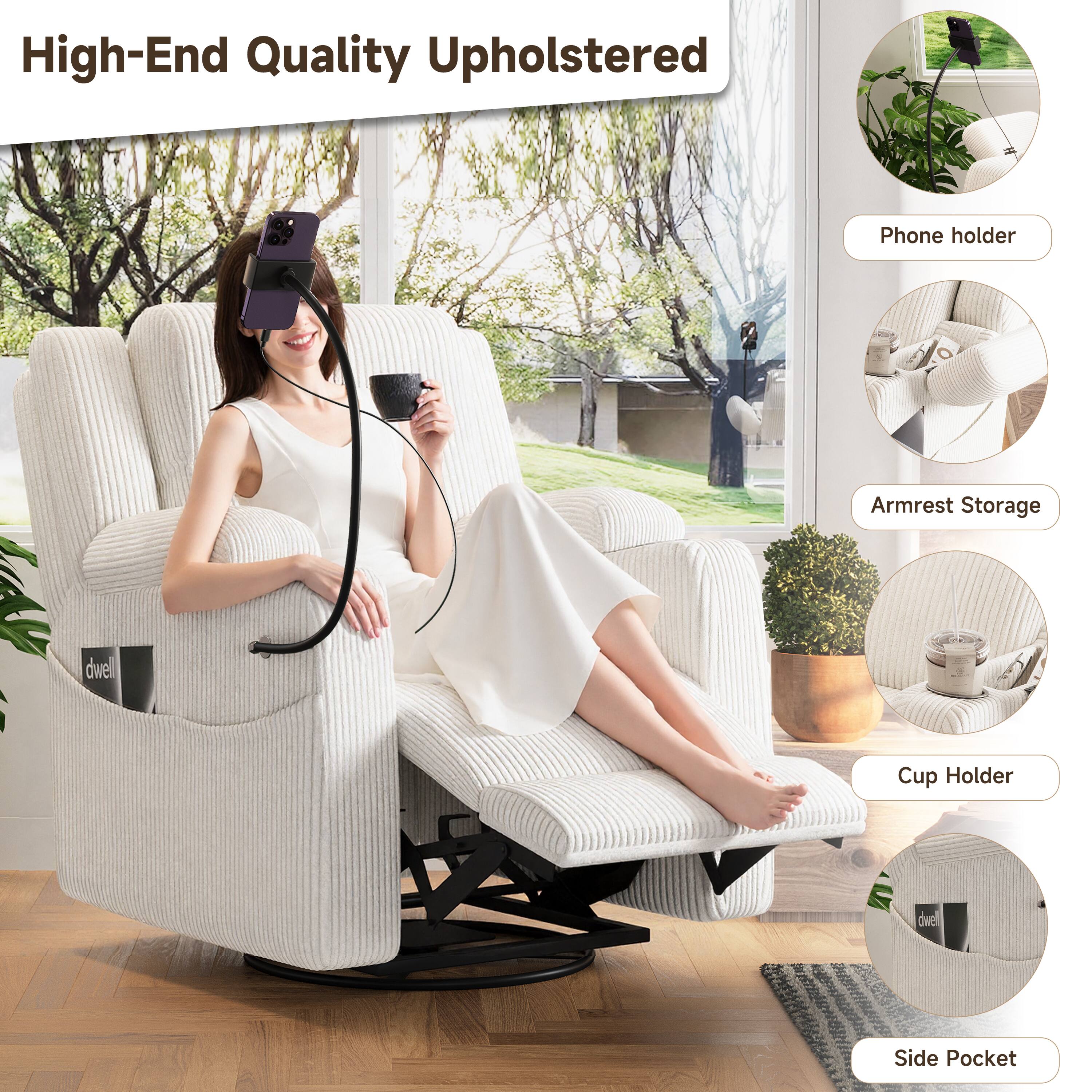 High-End Quality Upholstered Phone holder Armrest Storage i dwell Cup Holder duel Side Pocket