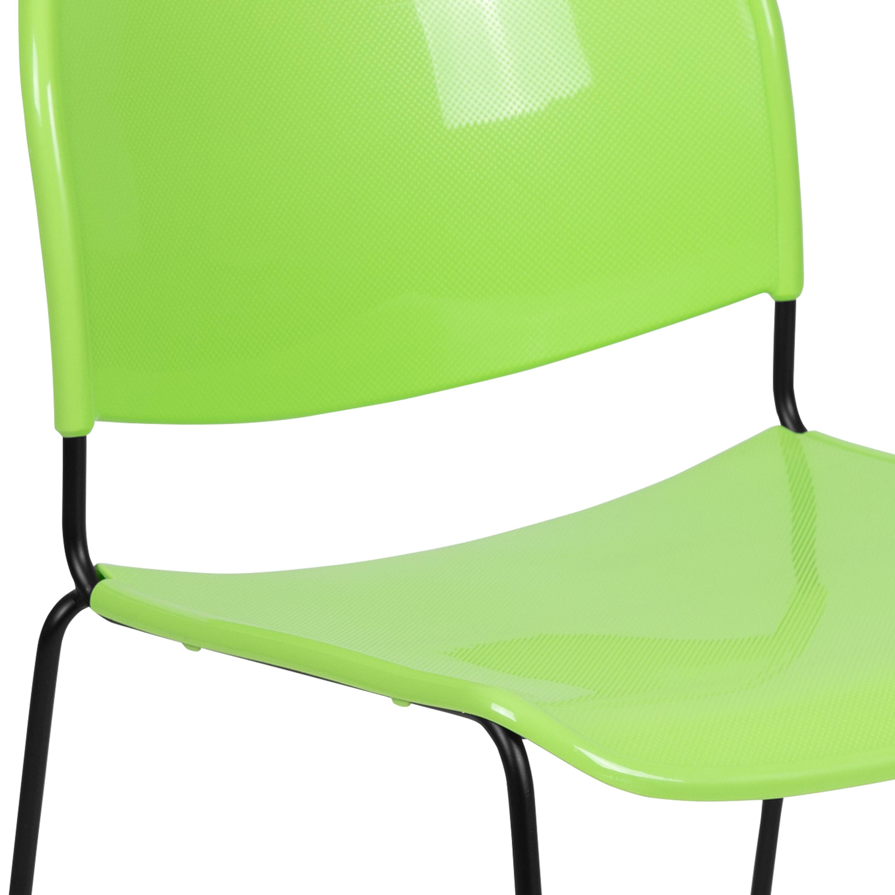 Alt View 10. Emma + Oliver - Ultra-Compact School Stack Chair - Office Guest Chair/Student Chair - Green Plastic/Black Frame.