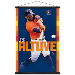 Trends International - Jose Altuve Houston Astros 24" x 34.75" Magnetic Framed Player Poster - Multicolor