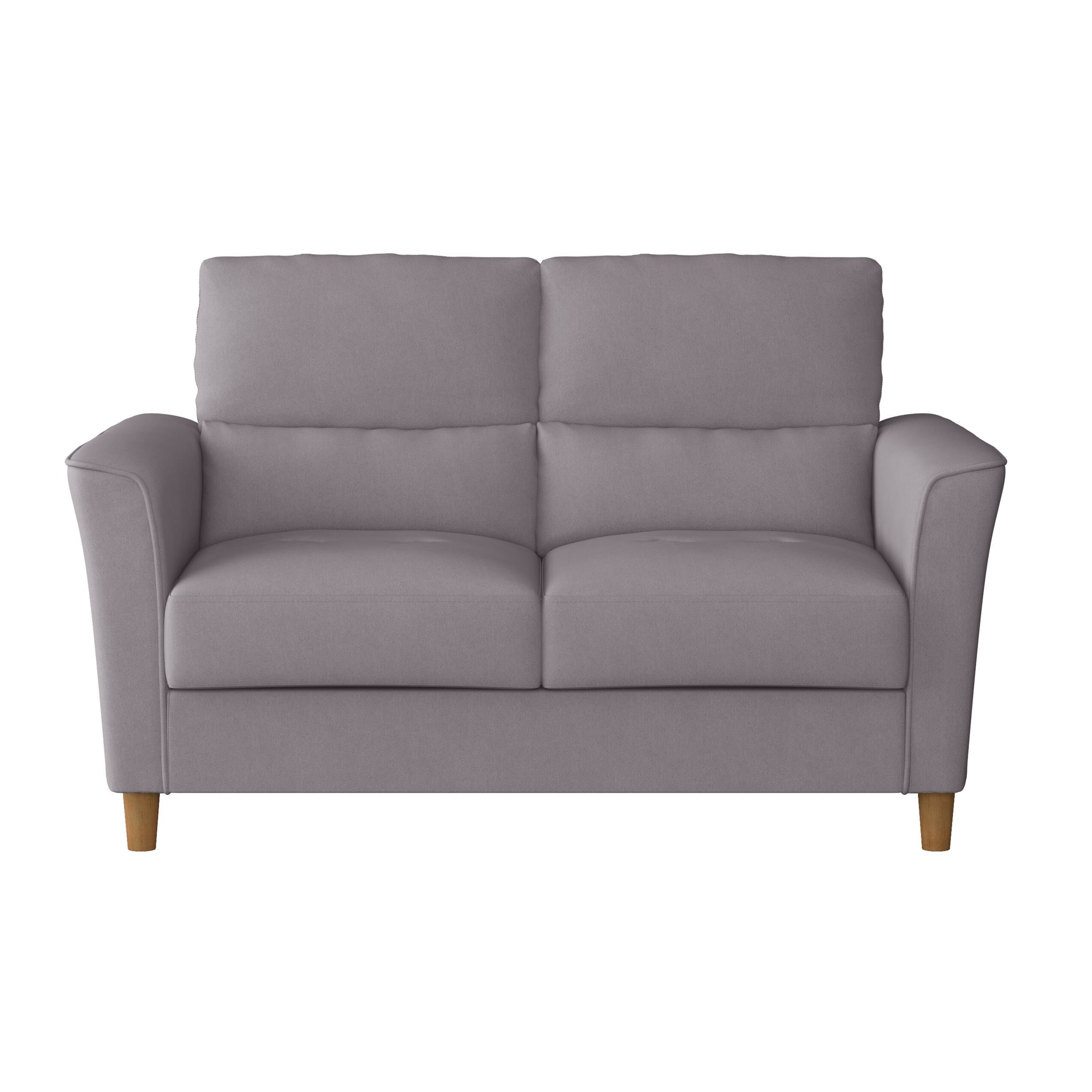 Front. CorLiving - Georgia 2-Seat Fabric Upholstered Loveseat Sofa - Light Grey.