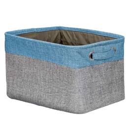 Sorbus - Collapsible Basket With Handles For Towels & Clothes (Single) - 15" L x 10.75" W x 9.50" H - Aqua