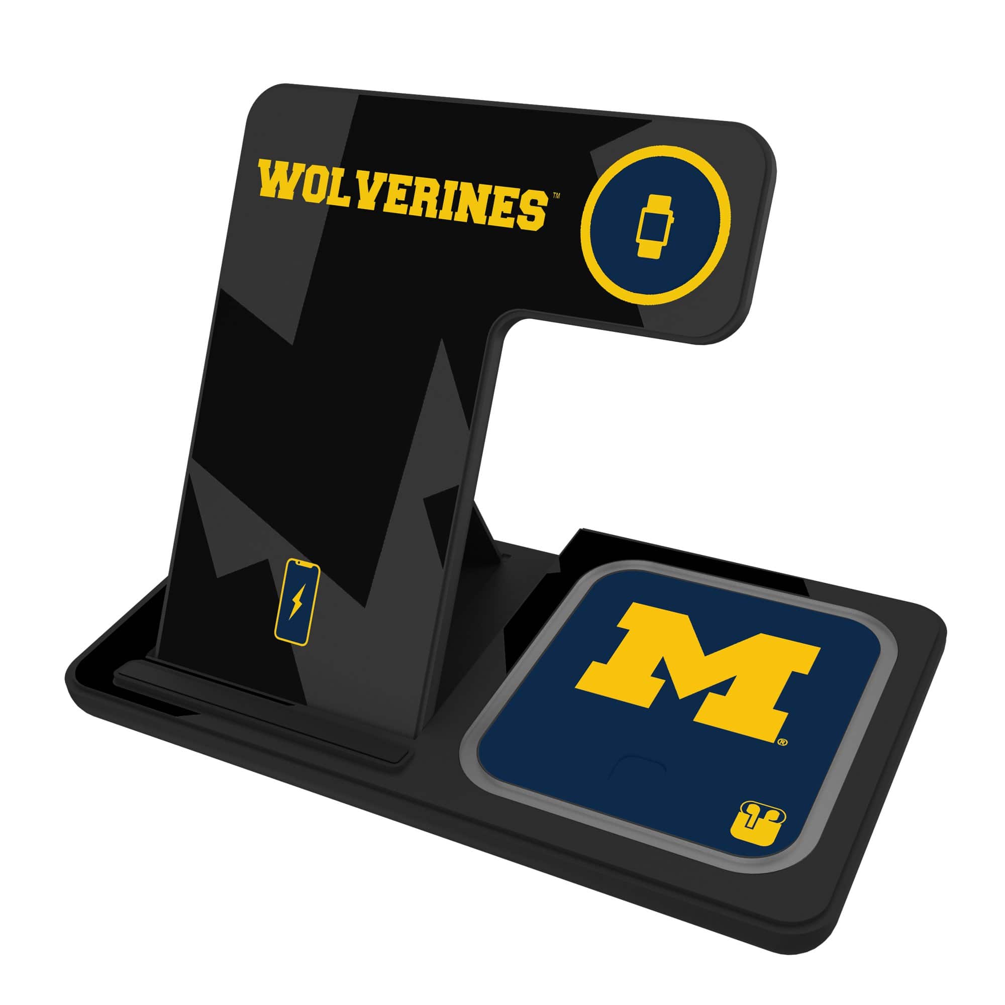 Keyscaper - Michigan Wolverines 3-In-1 Wireless Charger - Multicolor