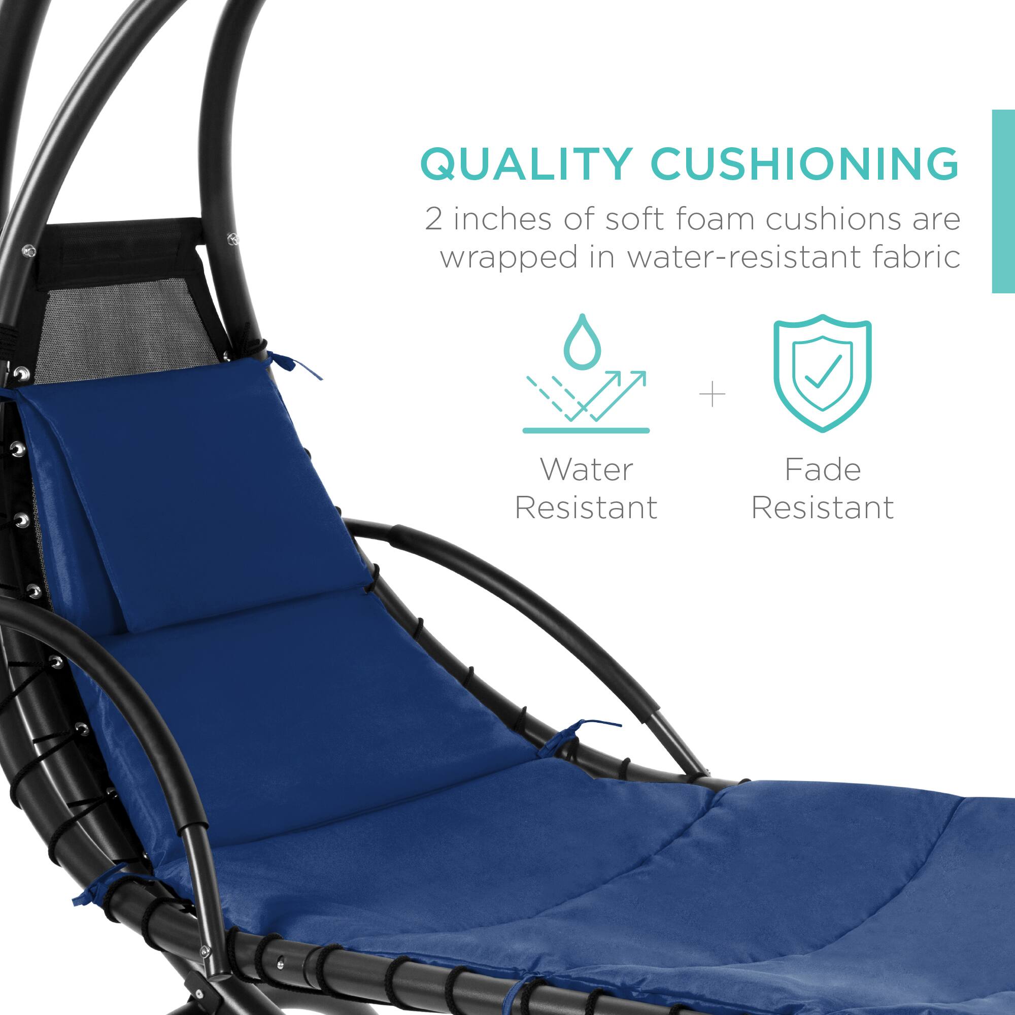 QUALITY CUSHIONING  
2 inches of soft foam cushions are wrapped in water-resistant fabric  

Water Resistant  
Fade Resistant