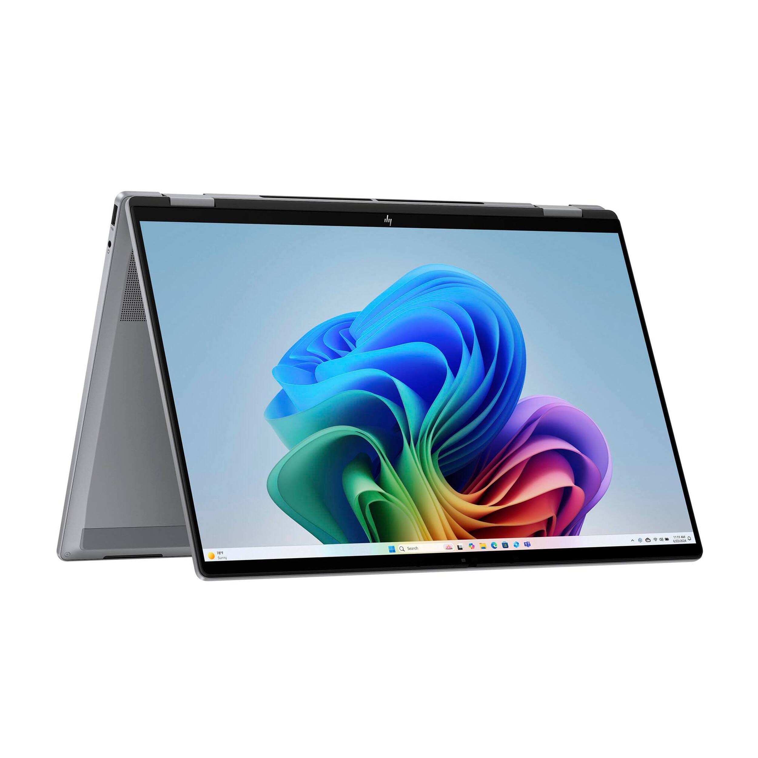 Alt View 1. HP - HP OmniBook X Flip 2-in-1 16" 2K Touchscreen Laptop,Ryzen AI 7 350,24GB RAM,2TB SSD,Backlit,Copilot,Win 11 Pro,Silver - Silver.