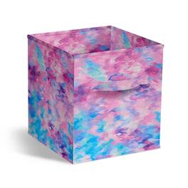 Sorbus - Fabric Storage Cube, 11-Inch Foldable Storage Bin with Handle for Closet, Pantry, Cubbies, Toys & Bath (1-Piece) - Purple Tie-dye