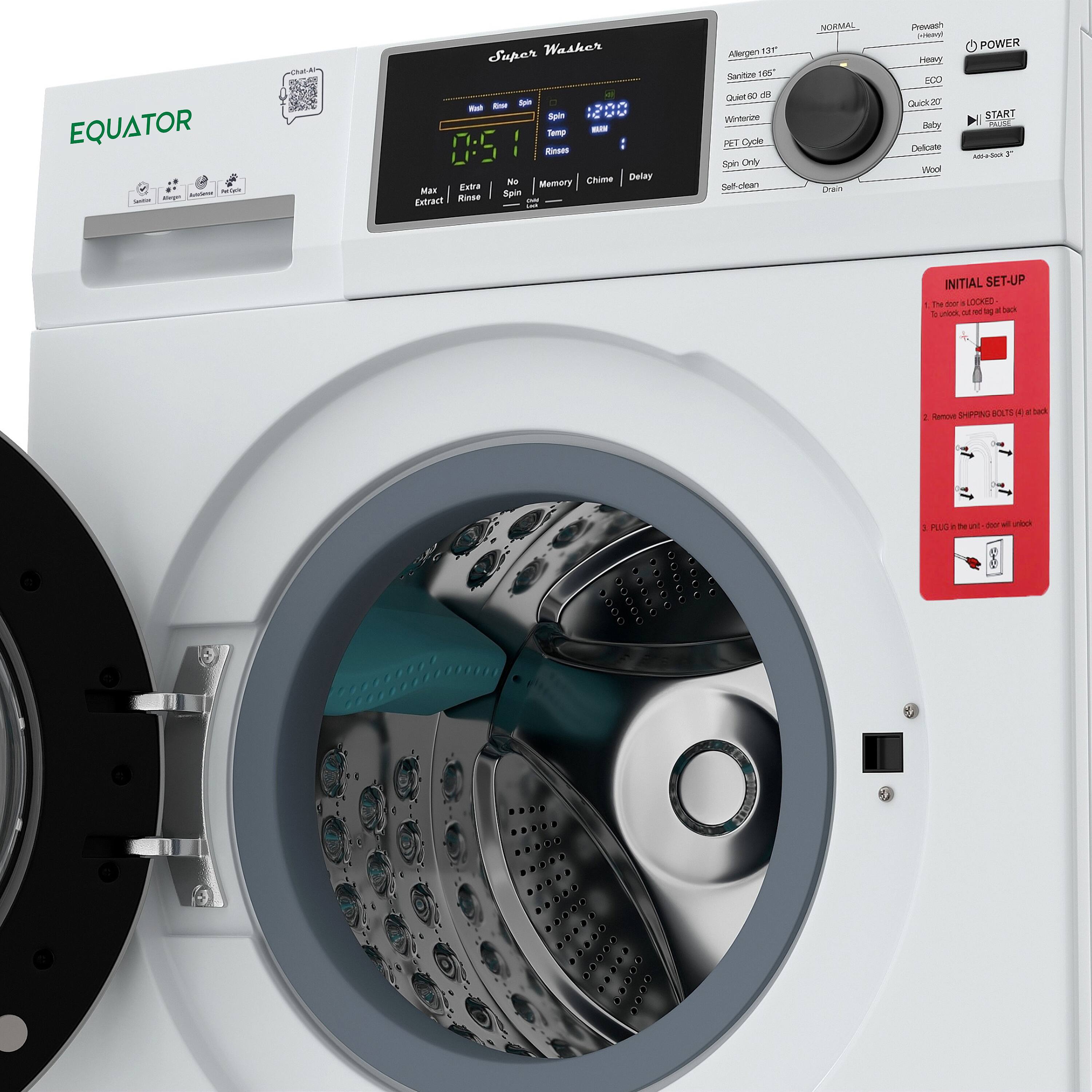 EQUATOR Super Washer

Spin - Temp 051

Knare Ma Chime Delay Fxbre Memary Mas Spin bact Rinae Aorgen 13T Santiee 10E

QUANO de 3 Wrtwine PT Cente Spen On Sal clean NORMAL

POWER START TO

Sout T INITIAL SET-UP

1 TNE T OCKES

Sad . J SHPPNG DNIS

1 Nencd

bad 0000C 10000 90000 0000 DO0L

PLC the