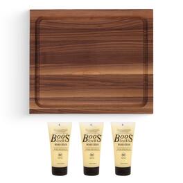 John Boos - Walnut Wood Juice Groove Cutting Board w/Boos Block Care Cream, 3 Pack - Brown
