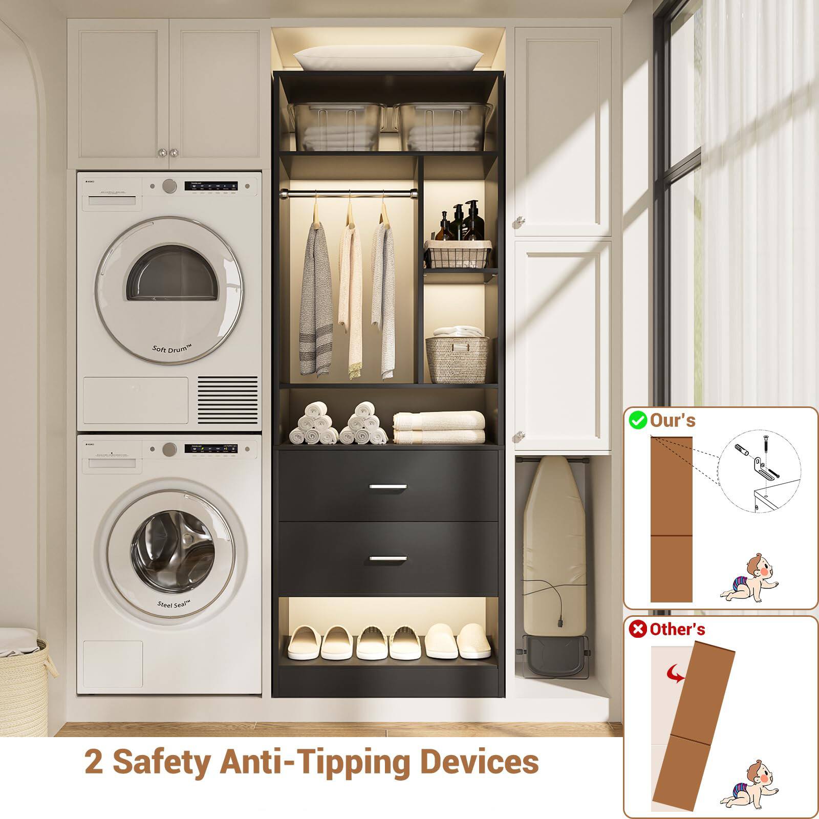 2 Safety Anti-Tipping Devices