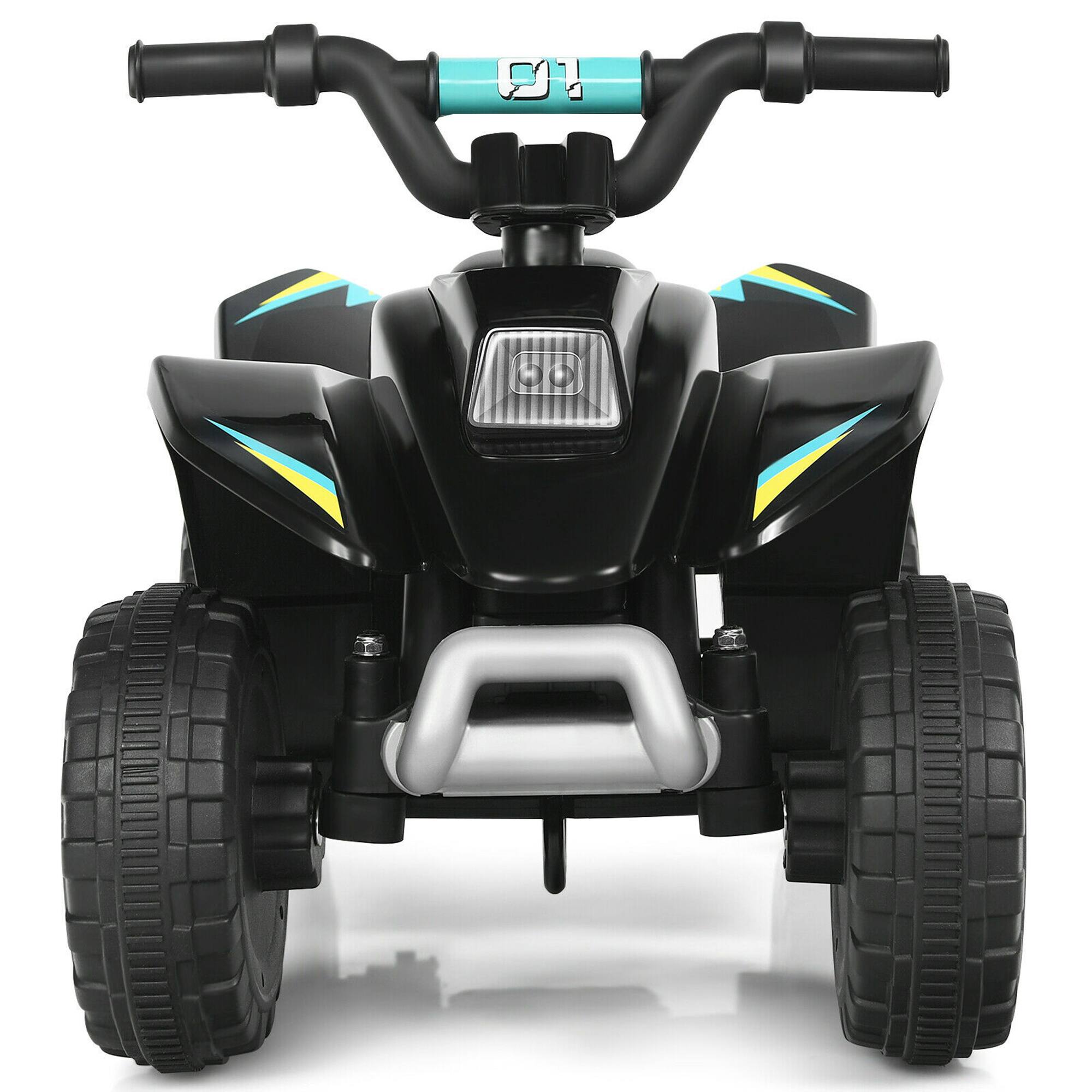 Alt View 3. Gymax - Gymax 6V Kids Electric Quad ATV 4 Wheels Ride On Toy Toddlers Forward & Reverse Black - Black.