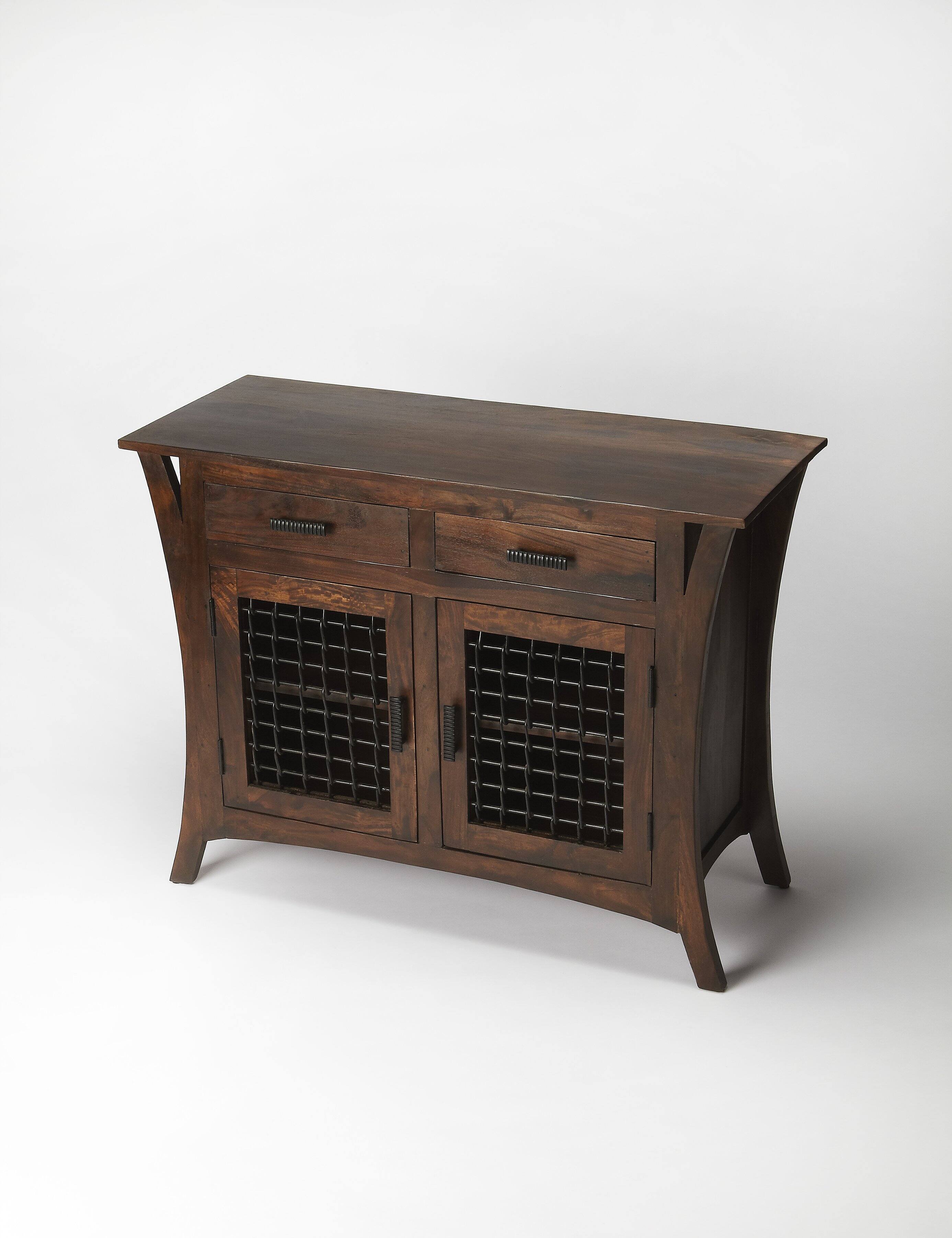 Butler Specialty - Ako 43.5 in. W Rectangular Wood Modern 2 Drawer 2 Door Console Chest - Dark Brown