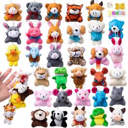 Joyfy - 36Pcs Kids Mini Plush Animal Toy Set Bulk Stuffed Keychain Party Favors Decoration Toys Carnival Prizes Birthday Gift