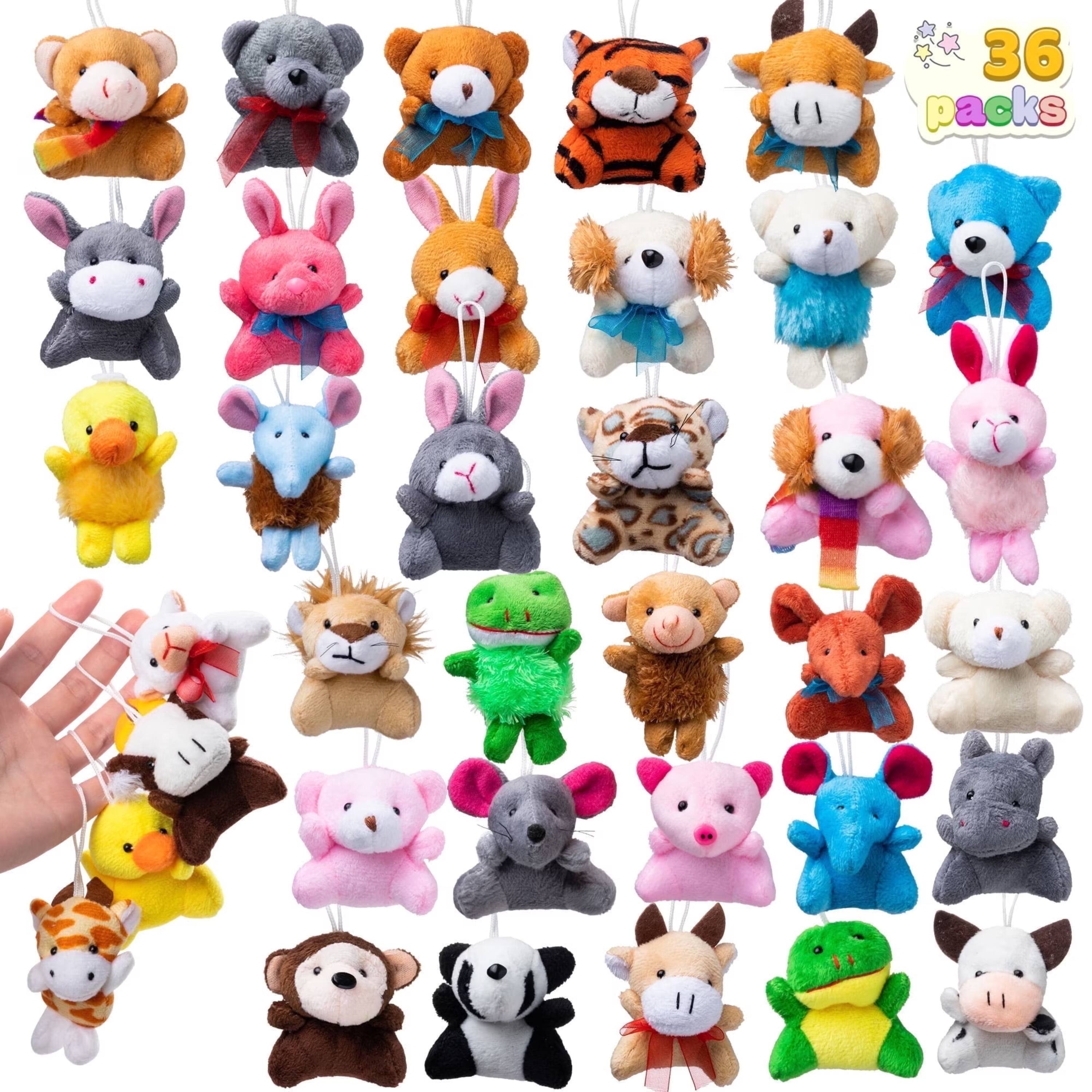 Front. Joyfy - 36Pcs Kids Mini Plush Animal Toy Set Bulk Stuffed Keychain Party Favors Decoration Toys Carnival Prizes Birthday Gift.