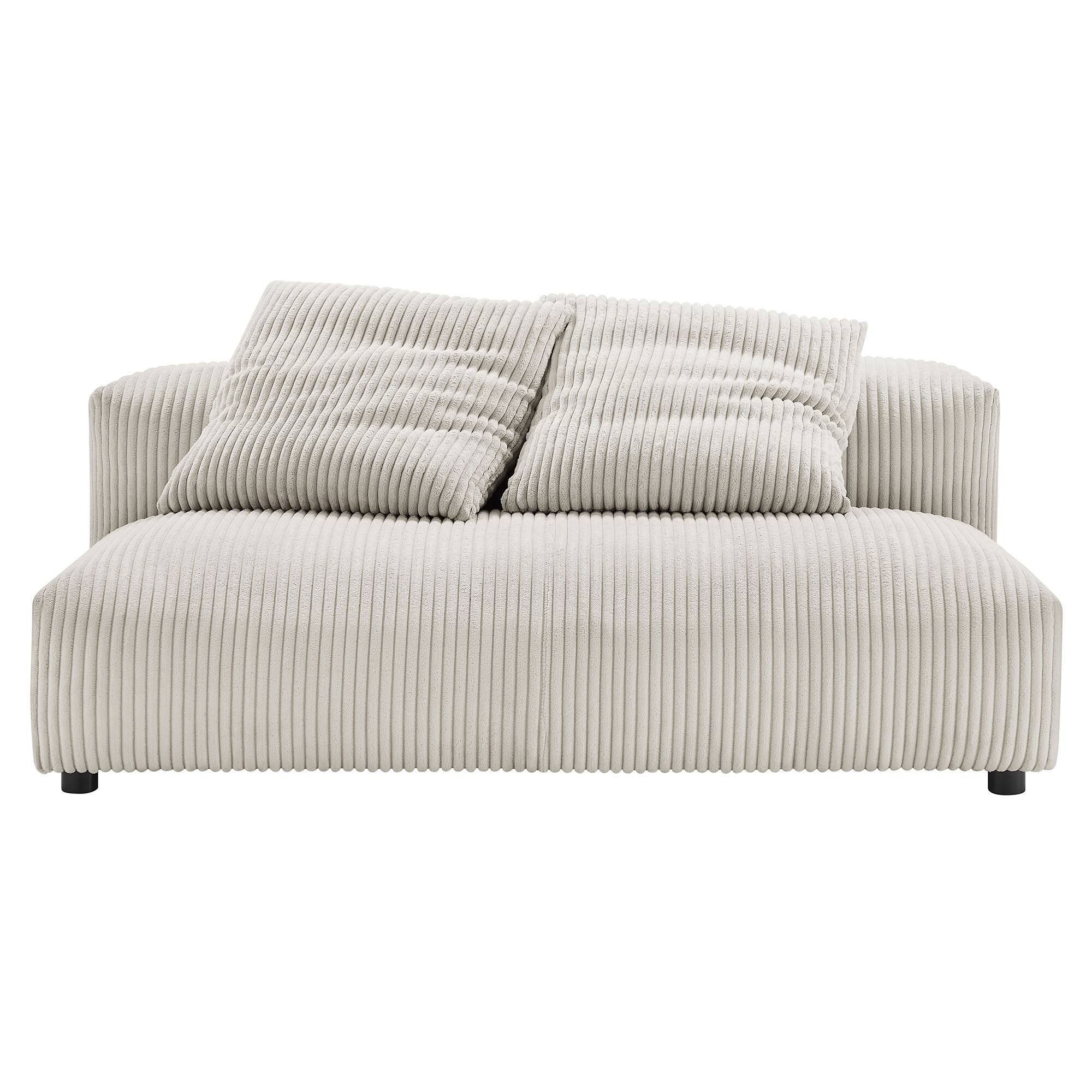 Alt View 5. Modway - Solace Modular Corduroy Upholstered Armless Loveseat by Modway - Almond.