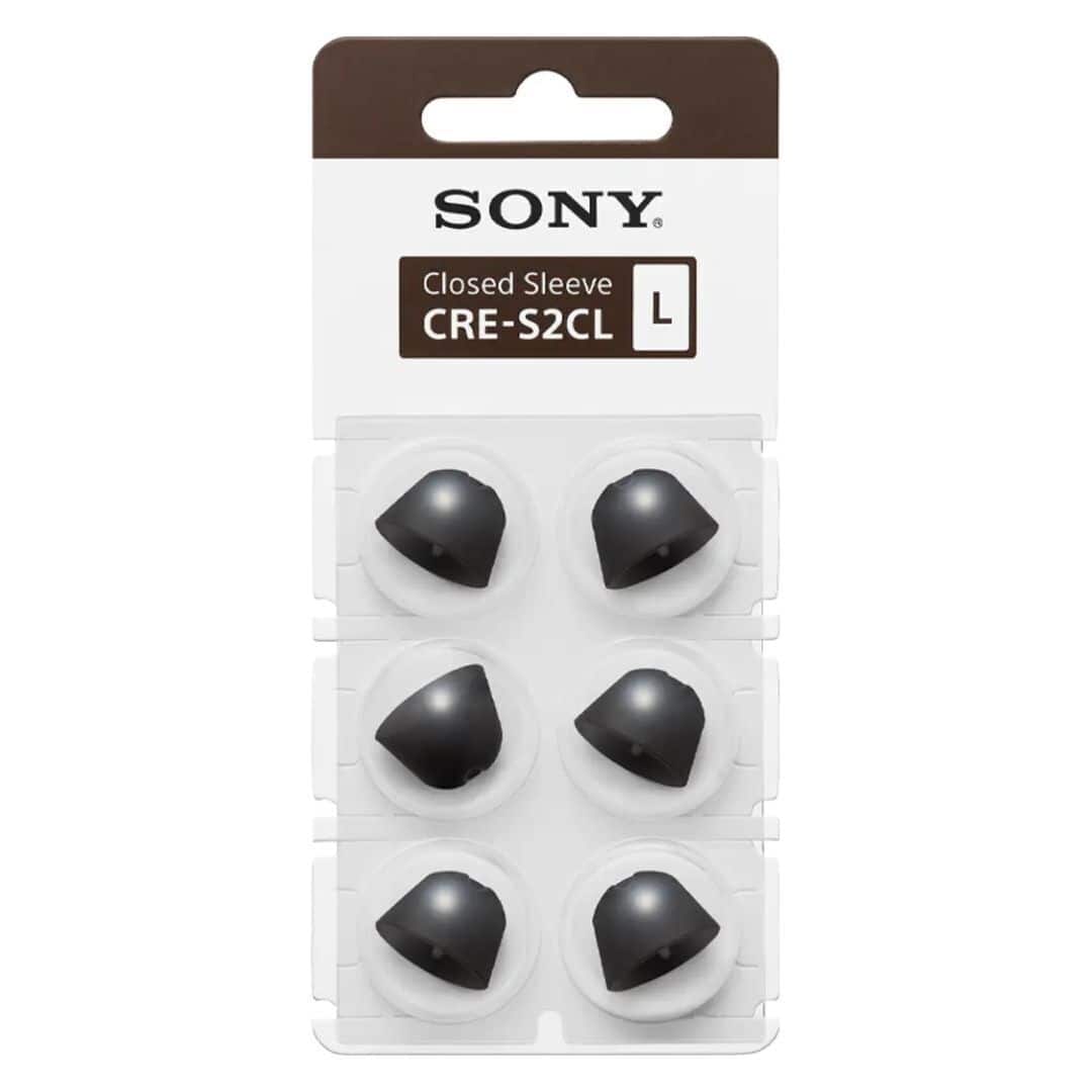 Sony - CRES2CL 3 Pair Large Closed Sleeve for CRE C20 OTC Hearing Aid - Black