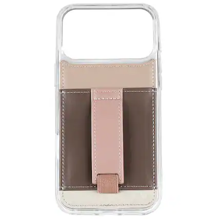 Front. Walli Cases - Mocha Mae Phone Case with Wallet and Finger Strap for iPhone 17 Pro Max - Mocha Mae.