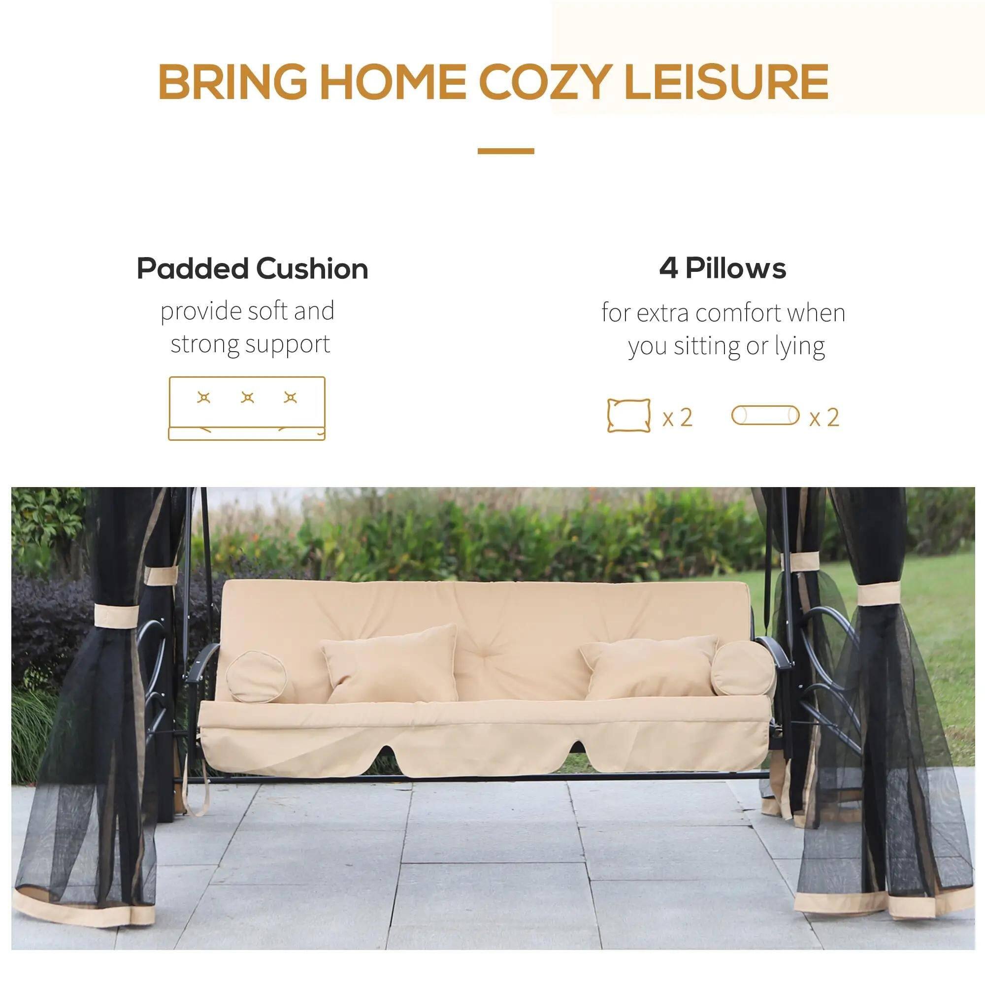 BRING HOME COZY LEISURE

Padded Cushion provides soft and strong support

4 Pillows for extra comfort when you are sitting or lying

x2 x2