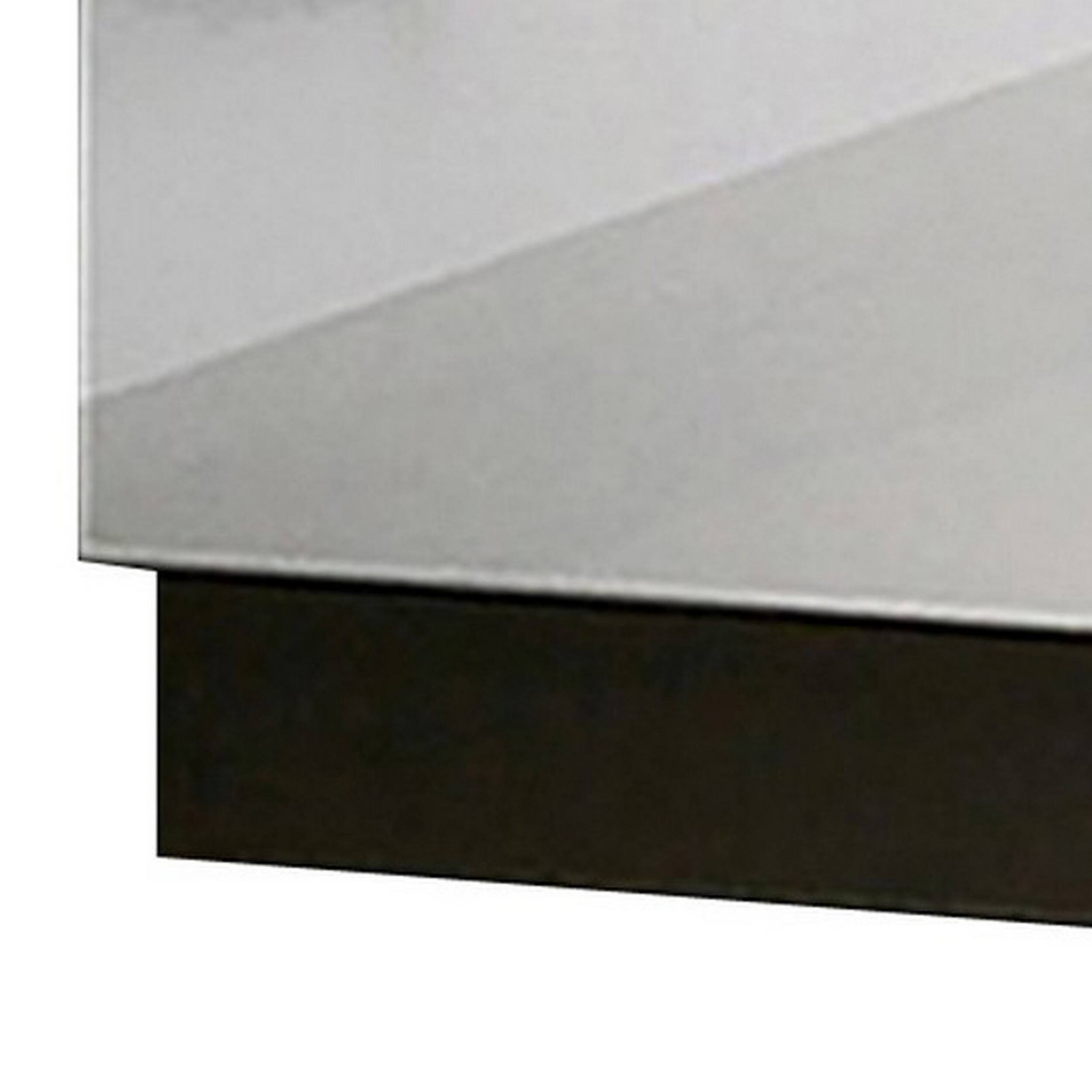Left. Manhattan Lane - Nav 22 Inch Modern Nightstand with 2 Drawers, Concealed Handles, - White, Metallic Gray.