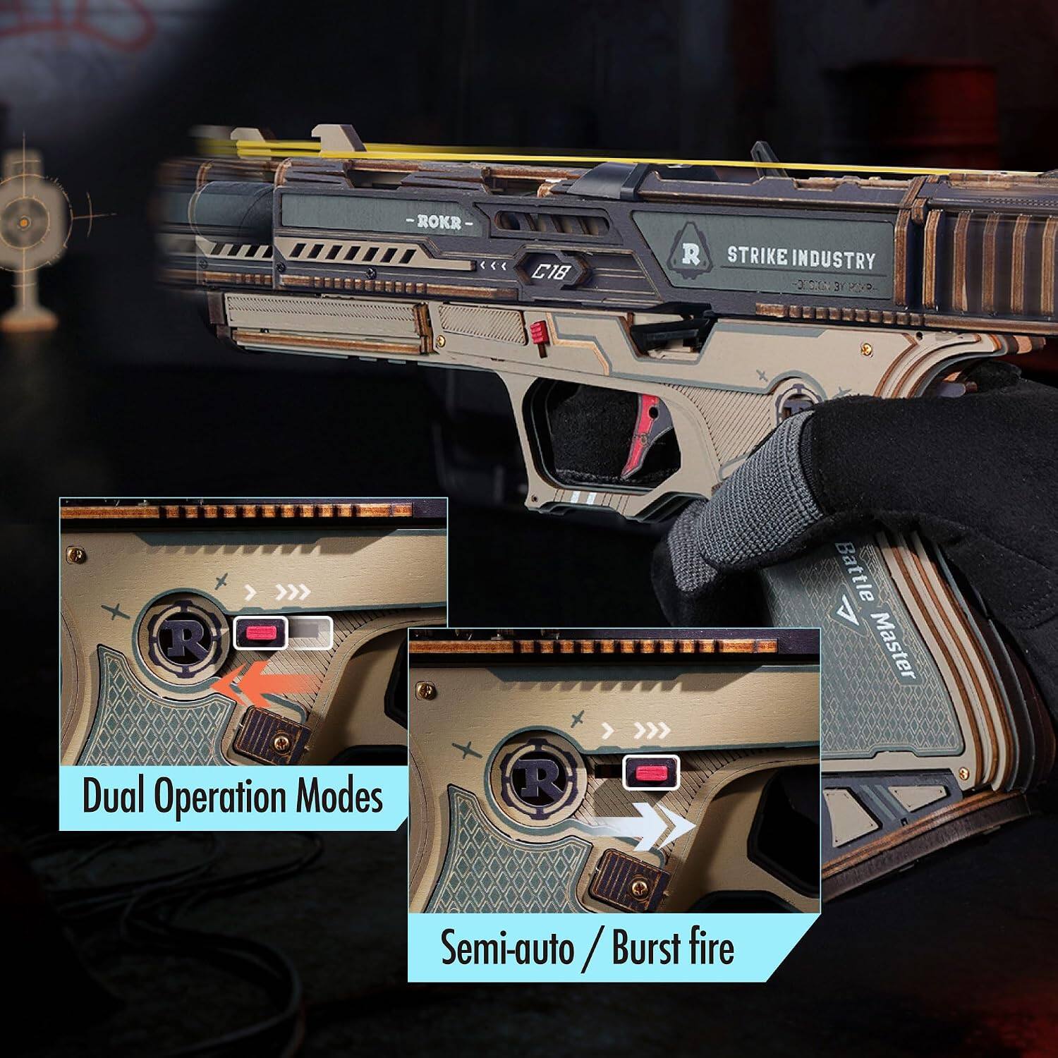 -ROKR-
C18
STRIKE INDUSTRY 316AM
R
Dual Operation Modes
R
Battle Master
Semi-auto/Burst fire