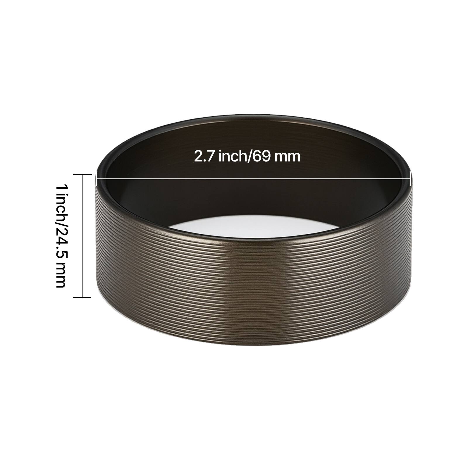 1 inch/24.5 mm  
2.7 inch/69 mm
