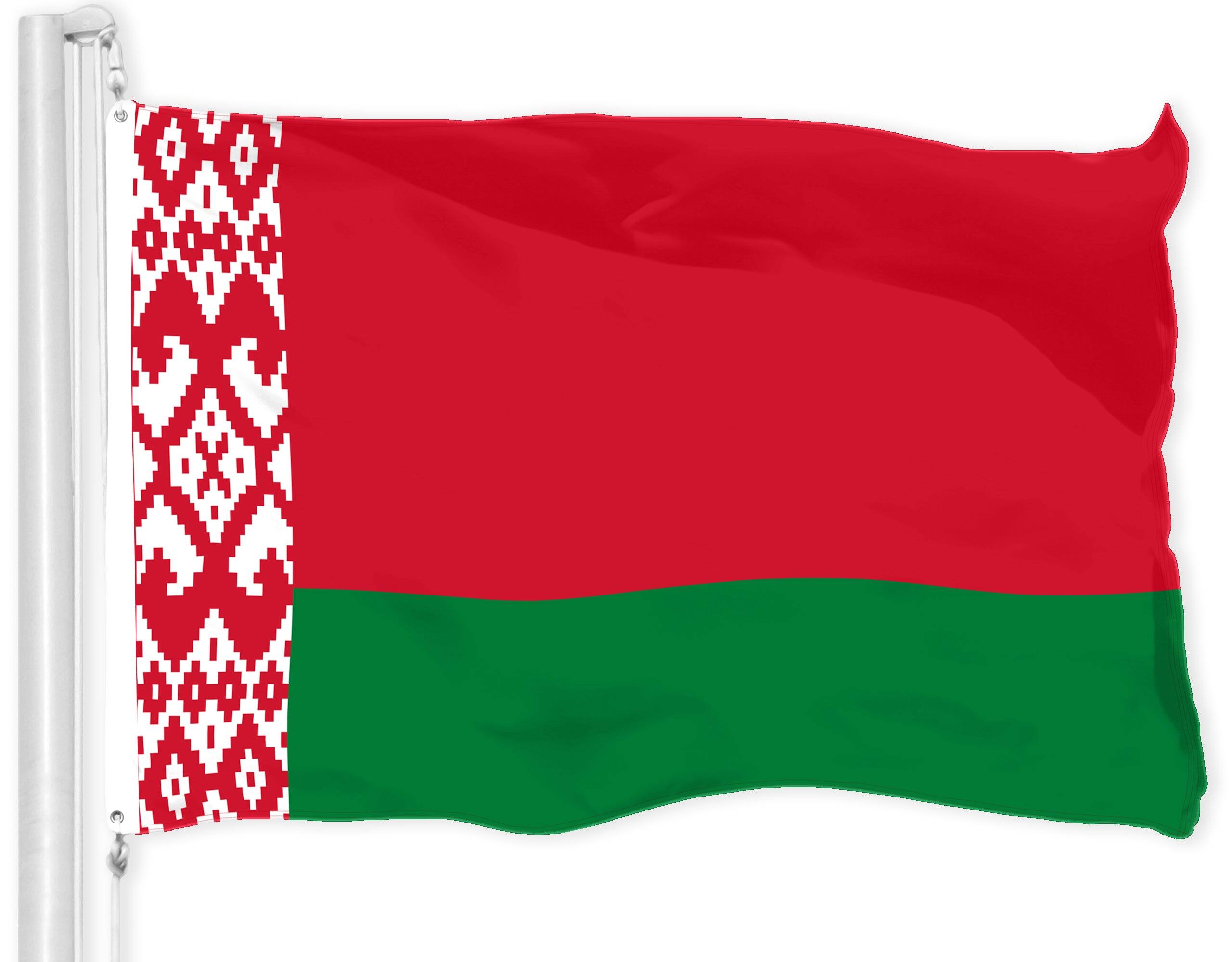 Front. G128 - Belarus Flag 3 x 5 ft 150D Polyester Brass Grommets - Assorted Colors.