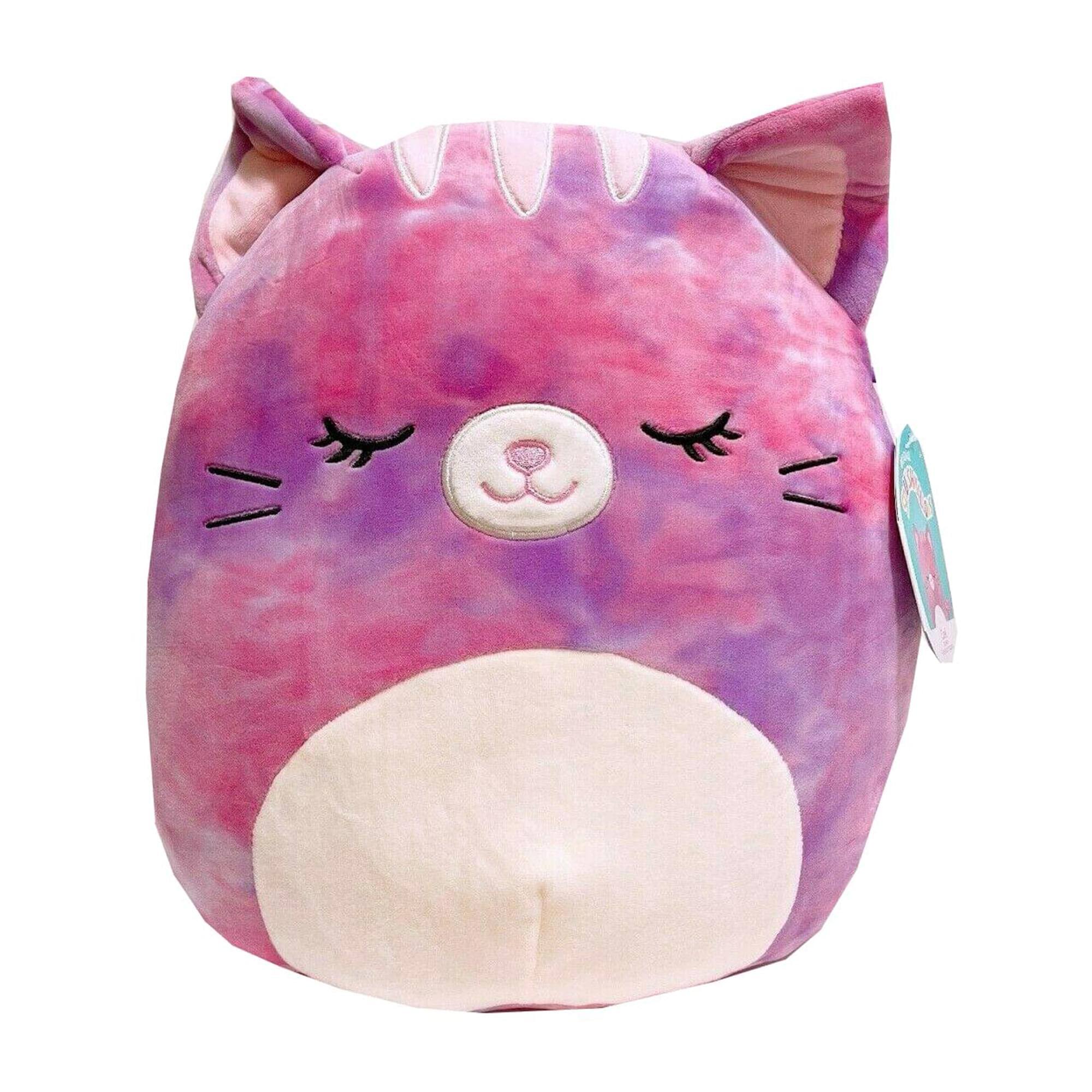 Front. Kellytoy - Squishmallow 8 Inch Plush | Caeli the Tie Dye Cat - Pink.