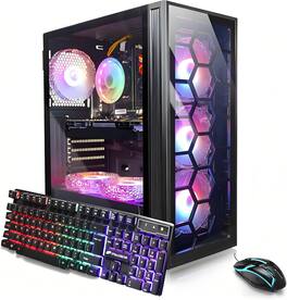 STGAubron - Gaming PC Desktop Computer, Intel Core i7 up to 3.9GHz, GeForce GTX 1660 Ti 6G, 32GB RAM, 1TB SSD, WIN11H - Black