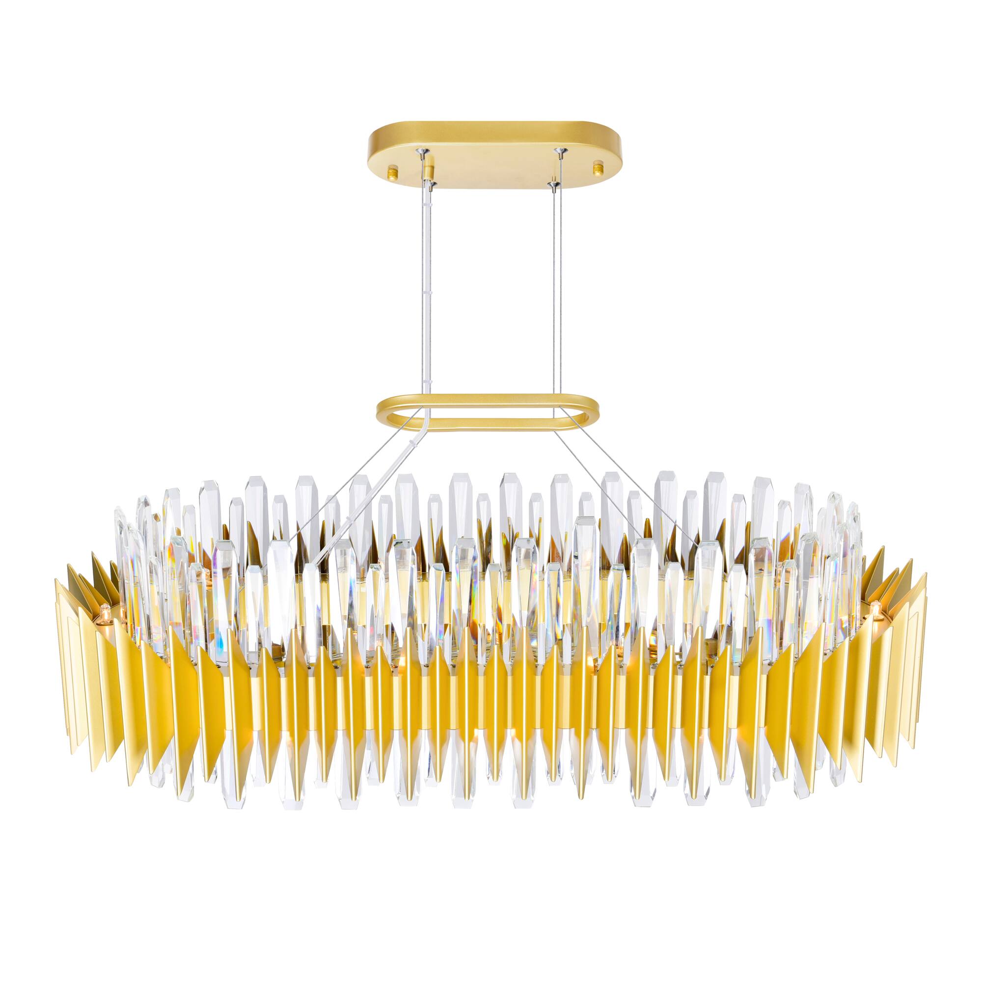Left. CWI Lighting - Cityscape 20 Light Chandelier With Satin Gold Finish - Satin Gold.