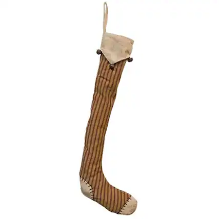 Front. BreeBe - Rustic Skinny Stocking 19" - Brown.