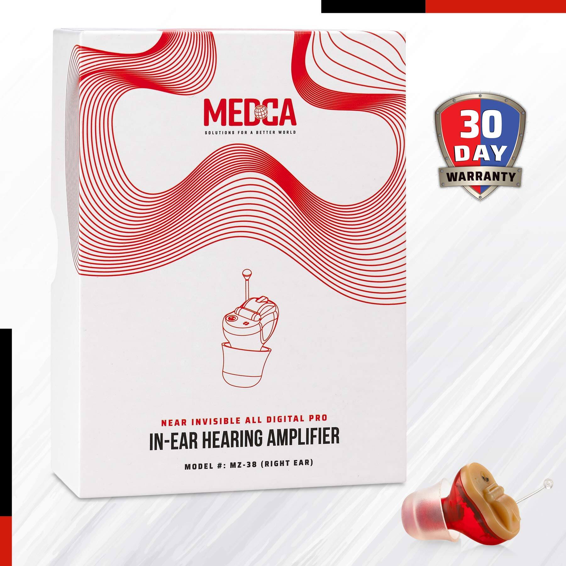 MEDCA  
SOLUTIONS FOR A BETTER WORLD  

NEAR INVISIBLE ALL DIGITAL PRO  
IN-EAR HEARING AMPLIFIER  
MODEL #: MZ-38 (RIGHT EAR)  

30 DAY WARRANTY