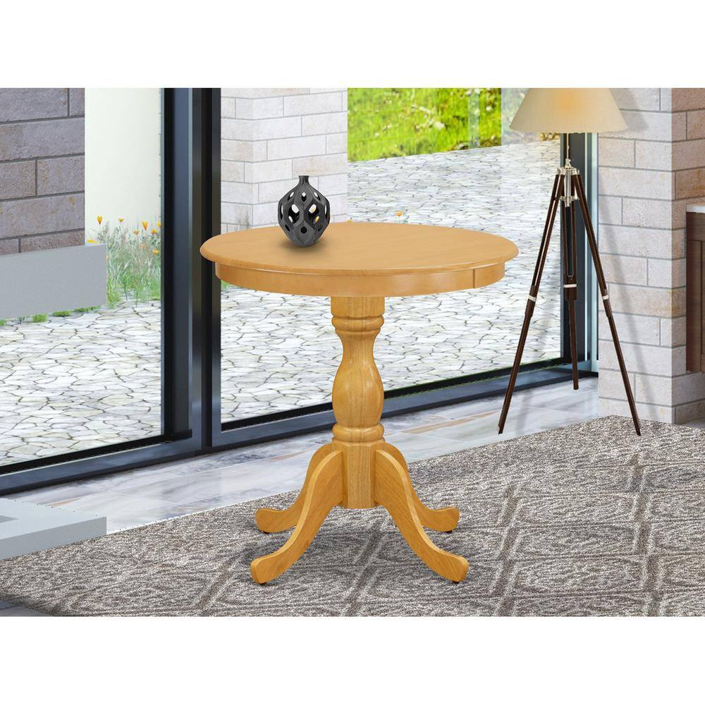 Alt View 1. East West Furniture - Beautiful Small Table with Oak Color Table Top Surface and Asian Wood Small Dining Table Wooden Legs - Oak Finish - Oak.