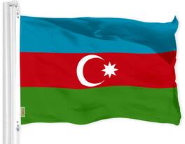 G128 - Azerbaijan Flag 3 x 5 ft 150D Polyester Brass Grommets - Assorted Colors