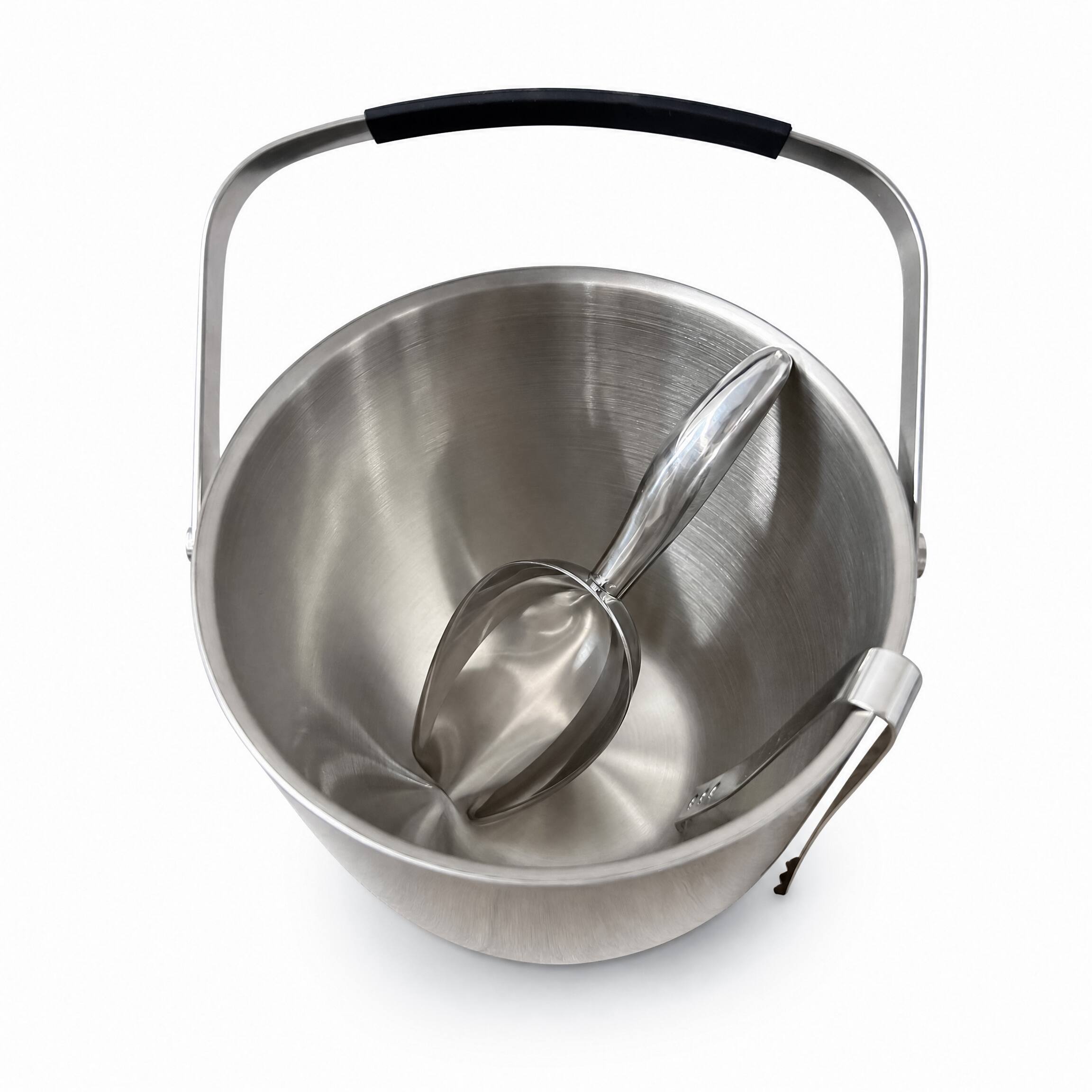 Alt View 1. Malletson - 3L Double-Wall Insulated Stainless Steel Ice Bucket with Lid & Tongs – 20-Hour Cold Retention - Sliver.