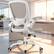 Alt View 4. KERDOM - Colorful Mesh Ergonomic Office Chair with Adjustable Lumbar Support & Height, Swivel Desk Chair with Flip-up Arms, Tilt - Light Grey.