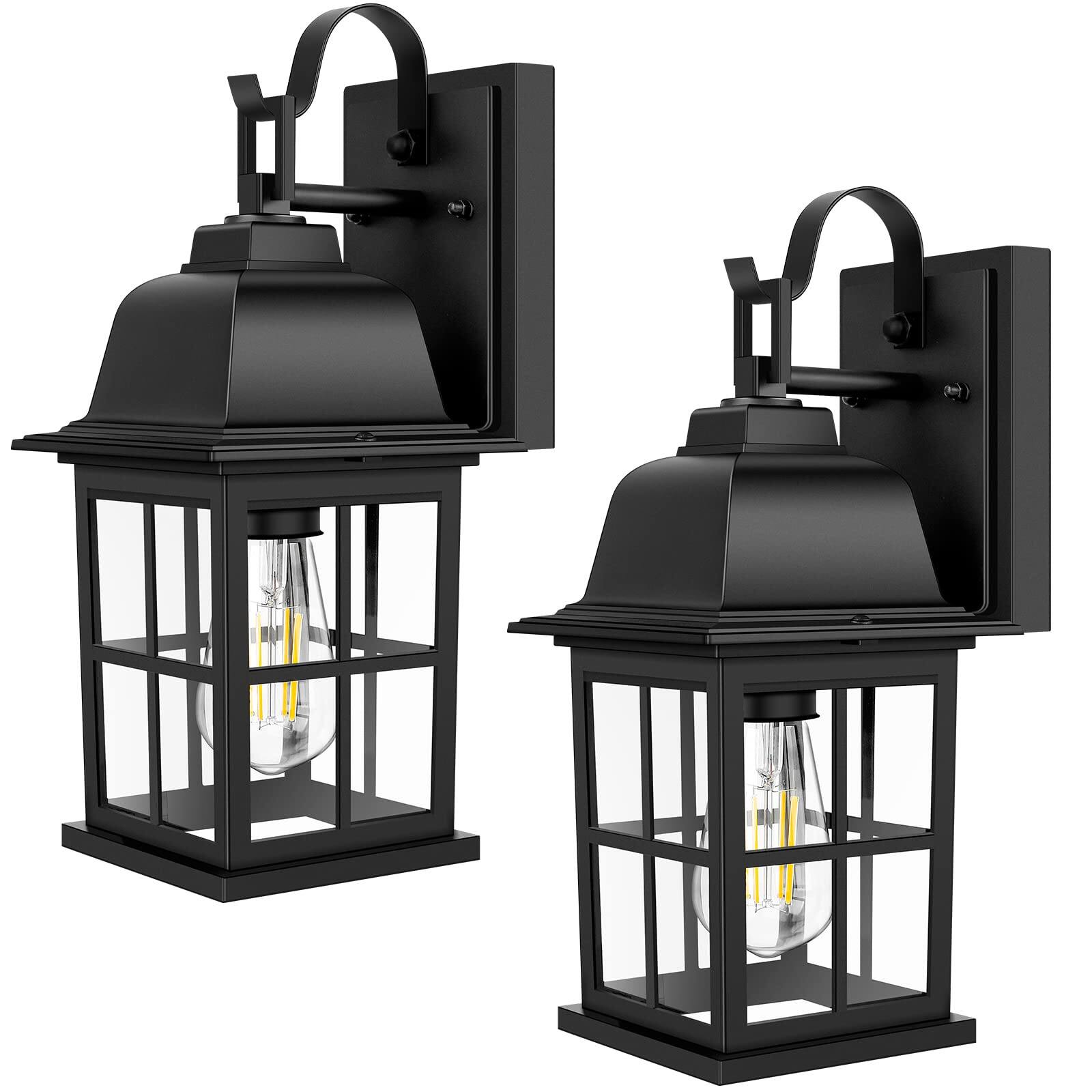 Nordic Hygge - 2-Pack Outdoor Light Fixtures 100% Aluminum Waterproof in Black