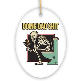 OrnamentallyYou - Doing Dad Stuff Ornament, Funny Toilet Skeleton Christmas Gift For Dads - Multi-colored