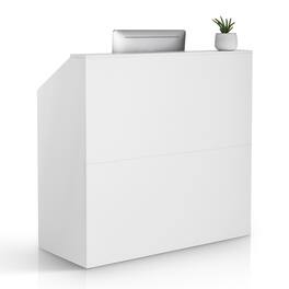 VEVOR - Reception Desk, 46 Inch Rectangular Front Counter Table, Office Reception Desk - White