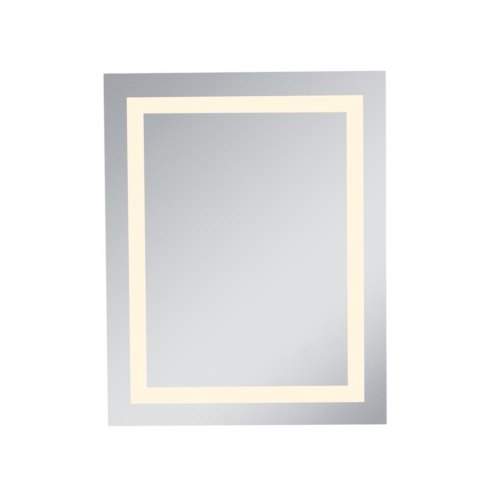 Left. Elegant Decor - LED Hardwired Mirror Rectangle W24H30 Dimmable 3000K - Glossy White.