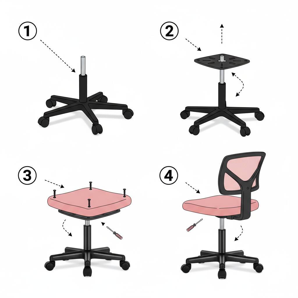 Alt View 4. AOITUN - Pink Armless Office Chair, Mesh Swivel Task Chair, Adjustable Ergonomic Computer Desk Chair for Small Spaces - Pink.
