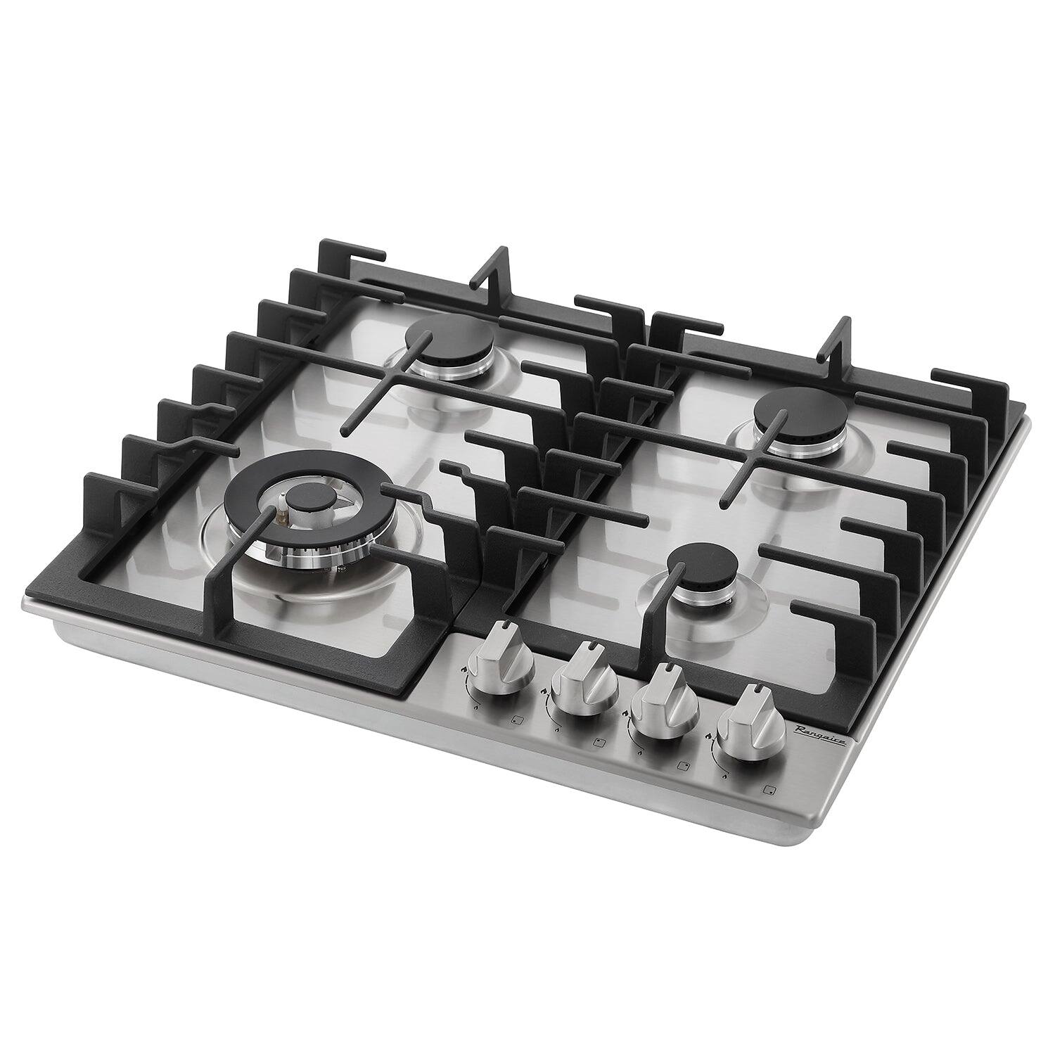 Left. Rangaire - Rangaire 24" Gas Cooktop 4 Burners Stainless Steel RCG241S - Stainless Steel.