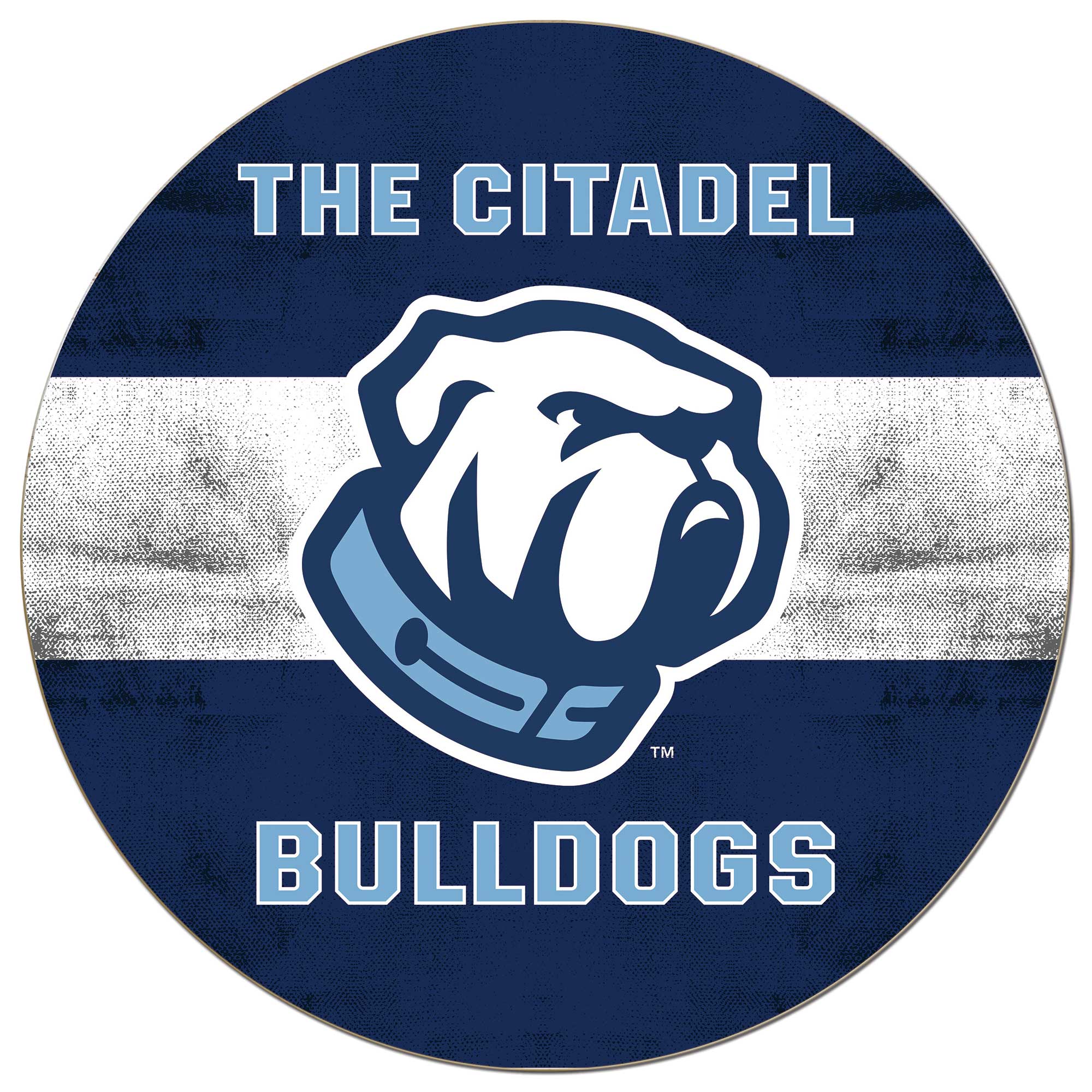Citadel Bulldogs 20'' x 20'' Retro Logo Circle Sign
