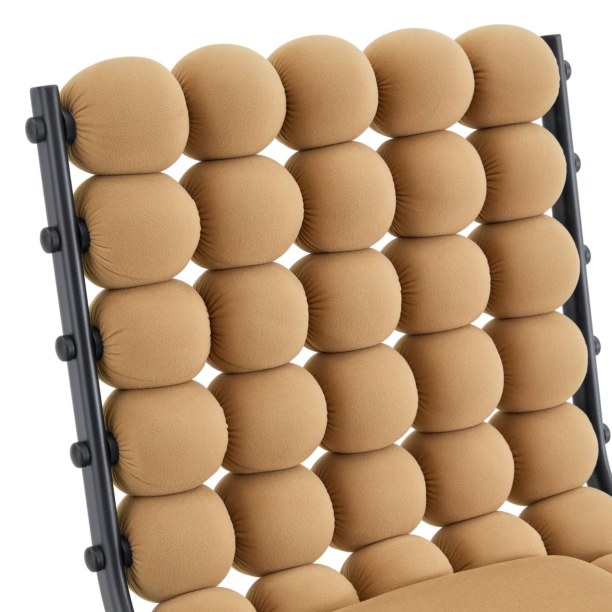 Alt View 8. Loheer - Loheer Velvet Dining Chairs Set of 2 Bubble Tufted Accent Chairs for Dining Room Kitchen with Black Legs 1.63 ft - Black,Brown.