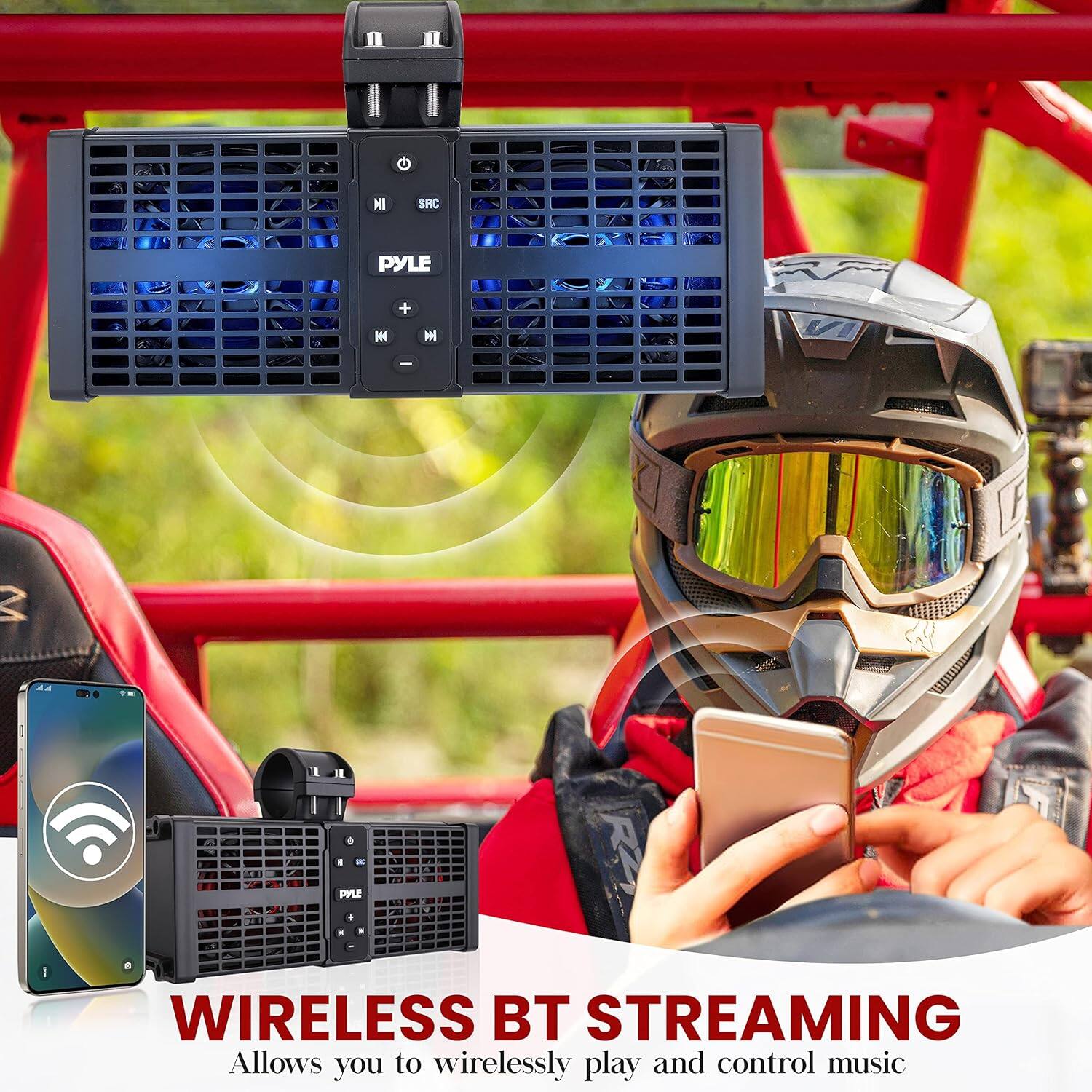 1 HI SRC PYLE + I - M an 1 It e 5 - I PYLE T L 1 + . - I WIRELESS BT STREAMING Allows you to wirelessly play and control music