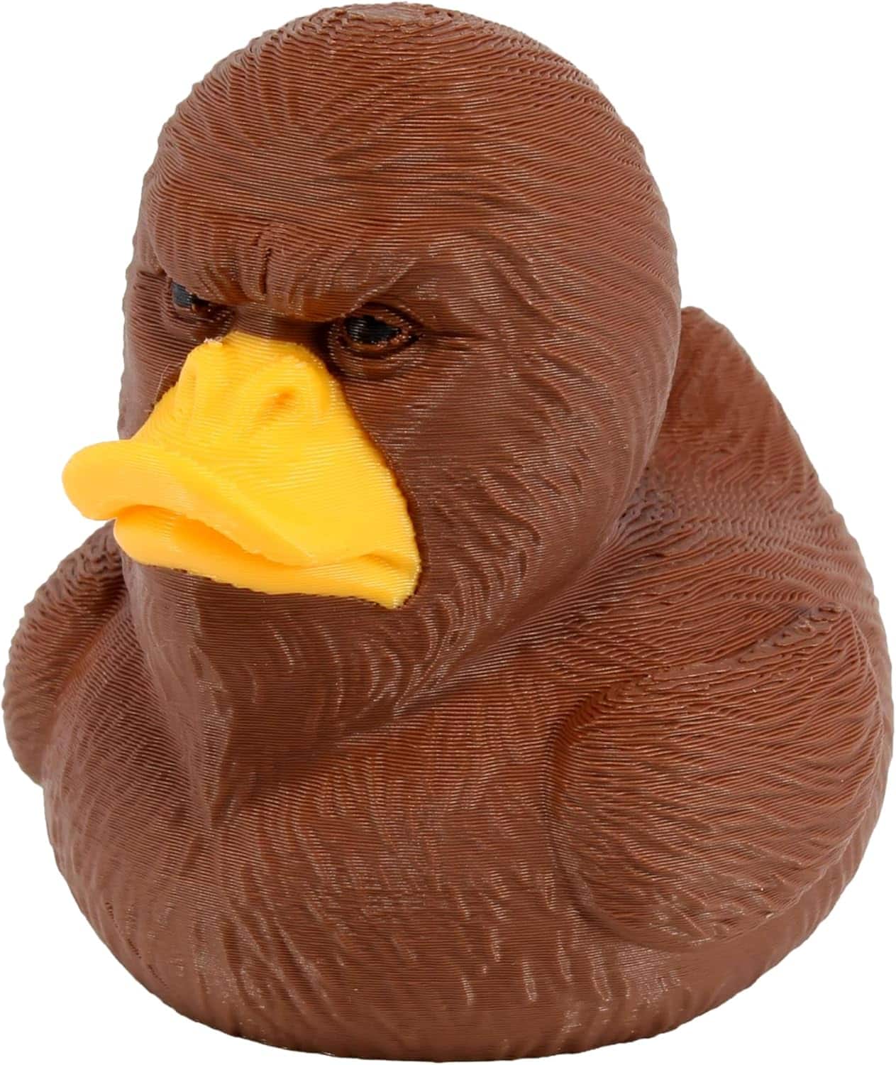JuzToys - Bigfoot Duck Figurine, Sasquatch Duck for Cars, Car Ducking, Funny Dashboard Accessory, 3D Printed Bigfoot by PowerTRC - Brown