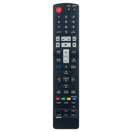 OPEN RADIO & CLOSE INPUT
1 2 3
4 5 6
7 8 9
CLEAR 0
CLEAR
SKIP 44
SCAN
FFI
SPEAKER LEVEL
SOUND EFFECT
VOL
OPTICAL
MUTE
HOME
INFO
DISPLAY
PRESET
TUNING-
ENTER
TUNING+
PRESET
BACK
TITLE/POP UP
DISC MENU
H G
MONSTEREC
Y
MARKER
SEARCH
SLEEP
REC
VOL
PRCH
W
INPUT VOL
PRCH
TV