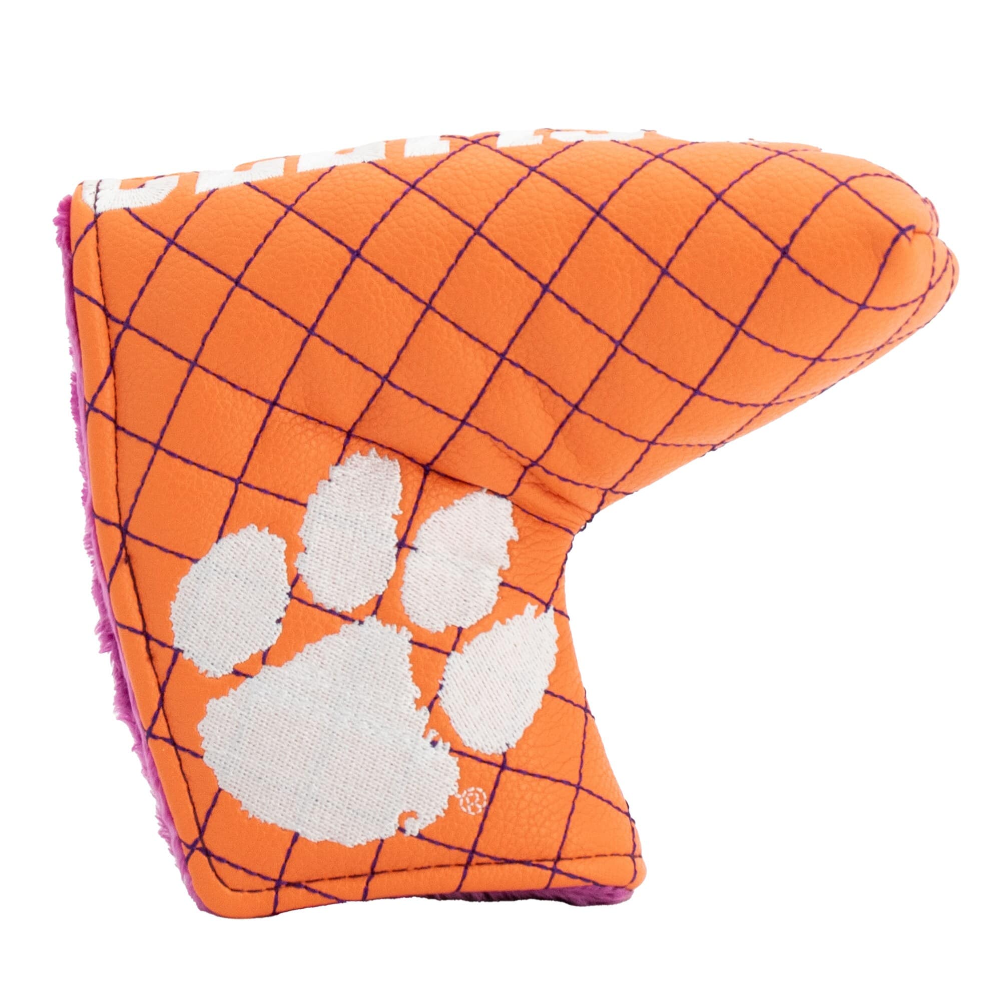 Front. Team Golf - Clemson Tigers Quilted Blade Putter Cover - Multicolor.
