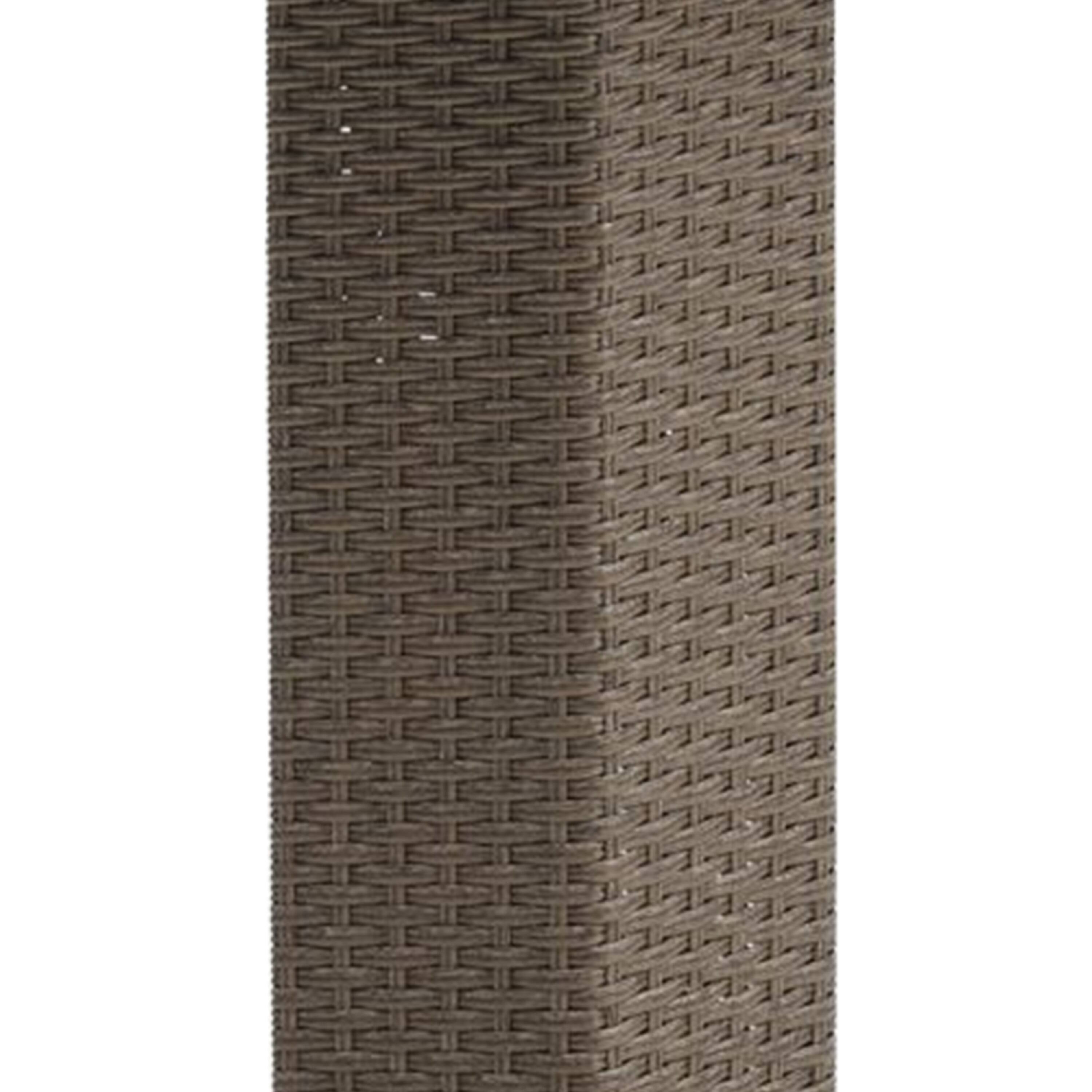 Alt View 2. Manhattan Lane - Nia Bistro Outdoor Table, Marble Base, Brown PE Rattan Frame, 27 Inch - Natural Brown.