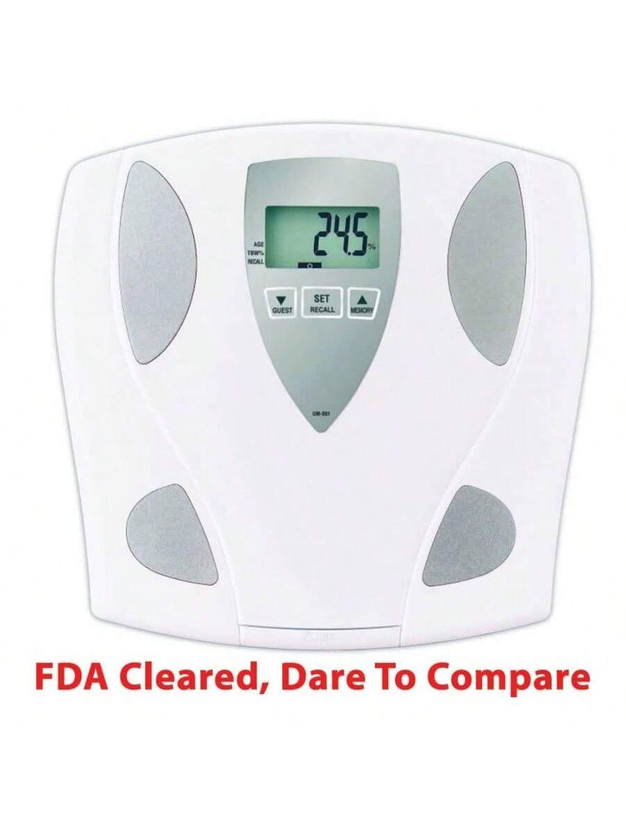 Sure, here is the corrected and grouped text:

- AGE
- TBM%
- REAL
- GUEST
- SET
- RECALL
- MEMORY
- FDA Cleared, Dare To Compare

The display shows: 245